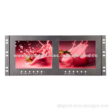10.4" Dual Rack-monitors, Resolution 800 x 600 Pixels/Aspect Ration 4:3/Built-in VGA/AV/HDMI/AV
